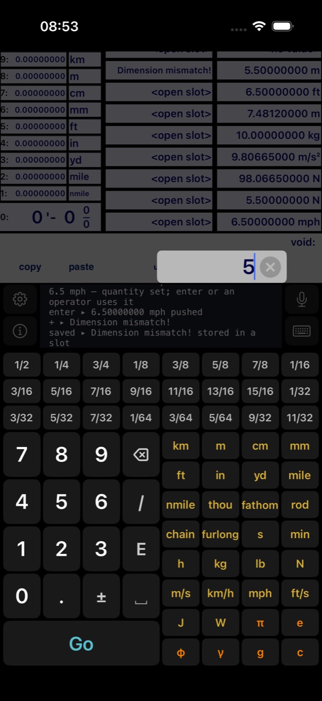 Editor abierto sobre el velo con el teclado de entrada