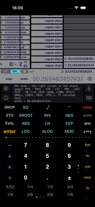 RPL mode with a typed infinite stack