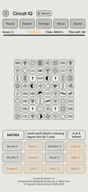 An IQ Matrix board
