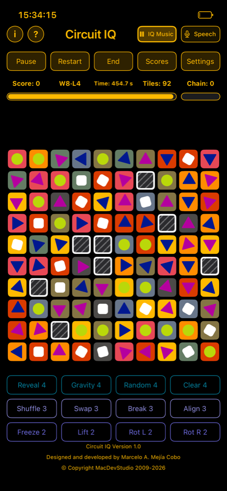 Today's board in the colour game, mid-level