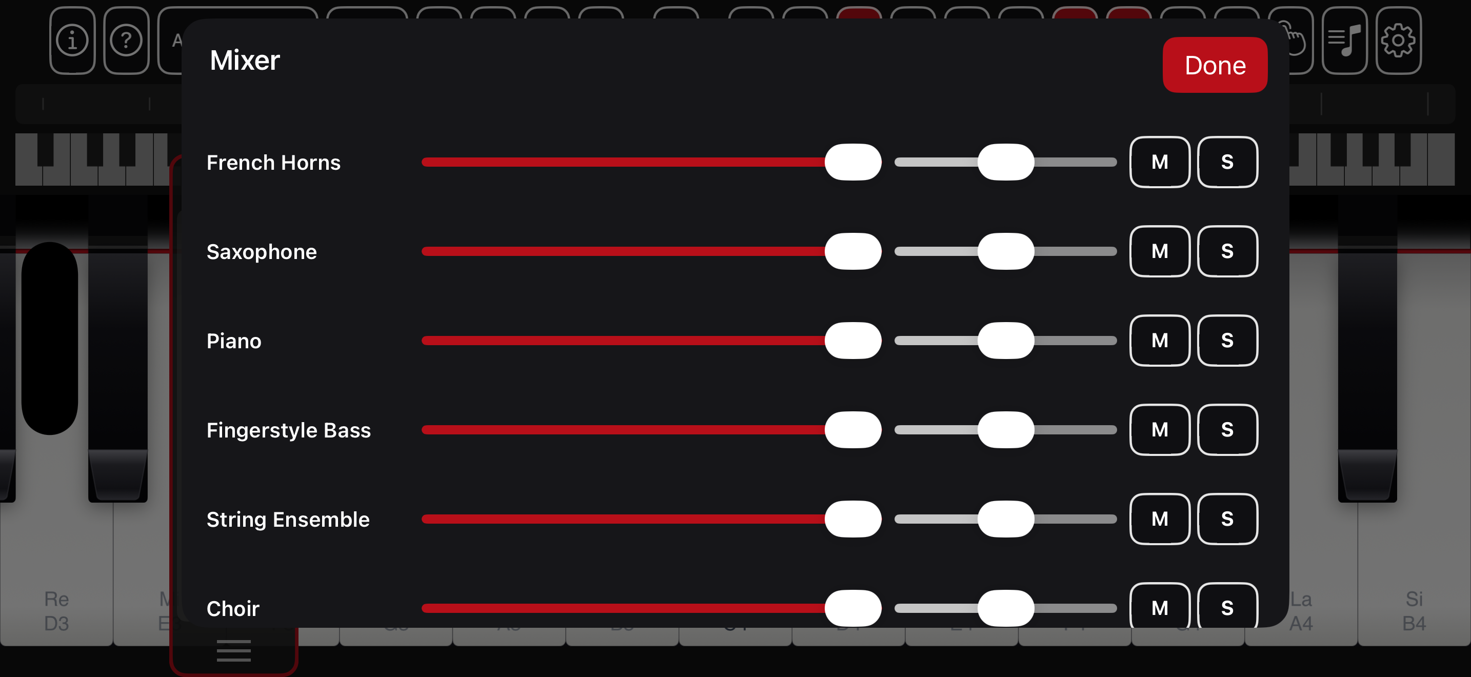 The per-track mixer