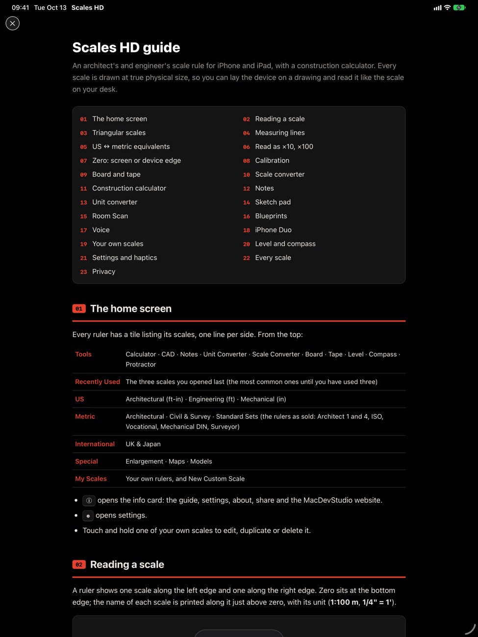 Guide on iPad