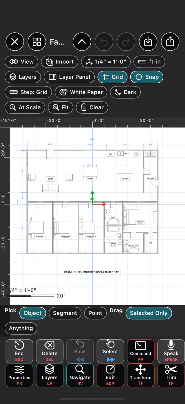 CAD with the Farmhouse, Four Bedroom template